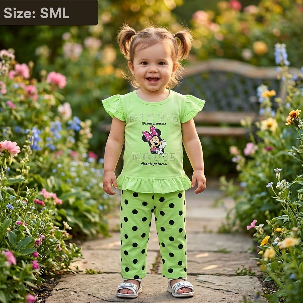 Girls 2-Piece Minnie Mouse Peplum Top & Polka Dot Pants Set