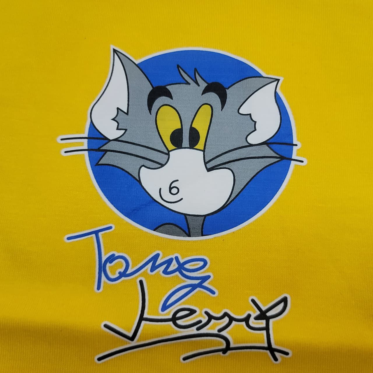 Imported Children’s Cartoon Print T-Shirt and Denim Shorts Set