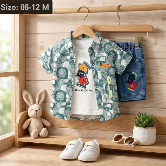 3-Piece Baby Boy Cotton Outfit Set