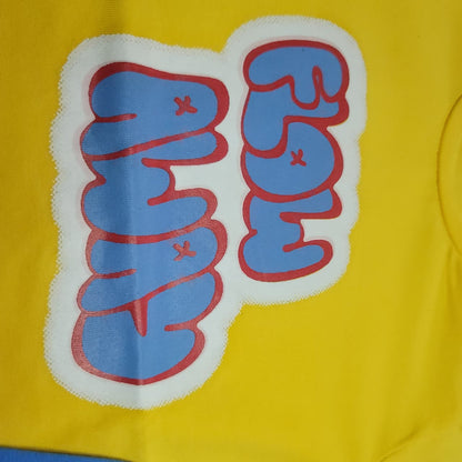 Imported Baby 2-Piece "Flow Away" Set - Yellow & Blue Graphic Tee and Shorts