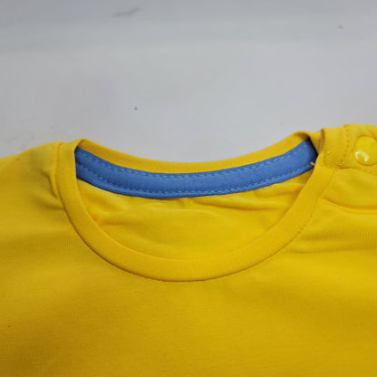 Imported Baby 2-Piece "Flow Away" Set - Yellow & Blue Graphic Tee and Shorts