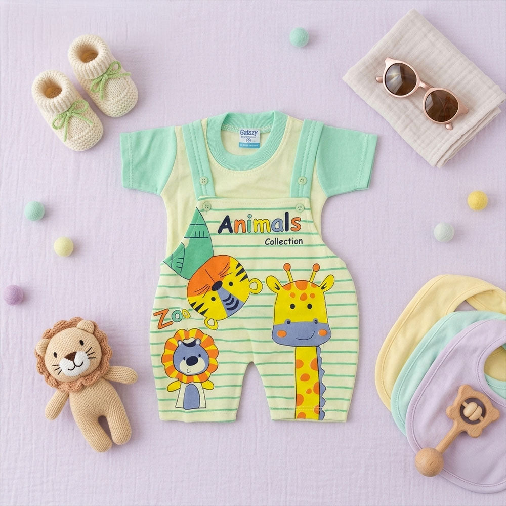Newborn Zoo Animals Printed Romper – Soft Summer Baby Romper
