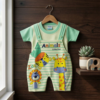 Newborn Zoo Animals Printed Romper – Soft Summer Baby Romper