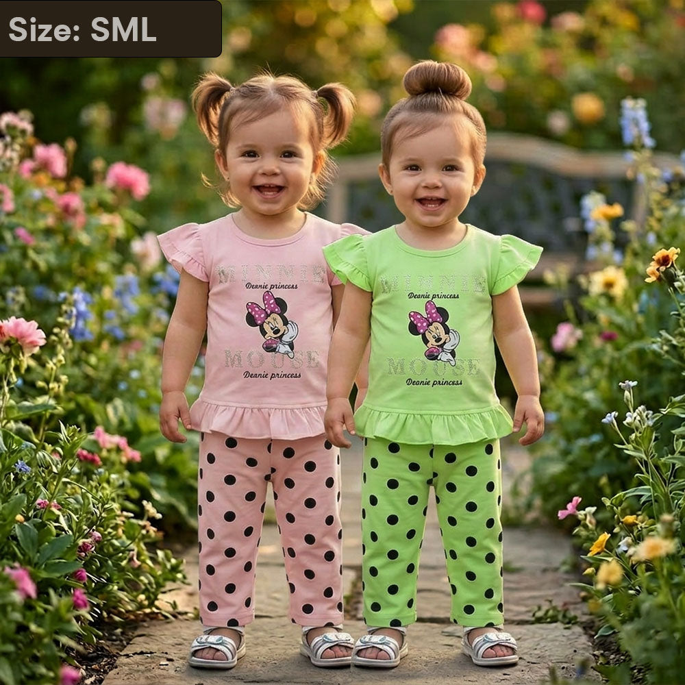 Girls 2-Piece Minnie Mouse Peplum Top & Polka Dot Pants Set