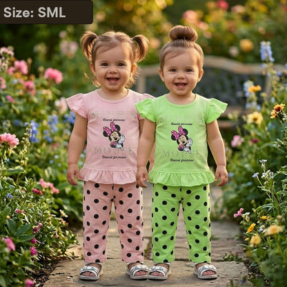 Girls 2-Piece Minnie Mouse Peplum Top & Polka Dot Pants Set
