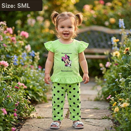 Girls 2-Piece Minnie Mouse Peplum Top & Polka Dot Pants Set