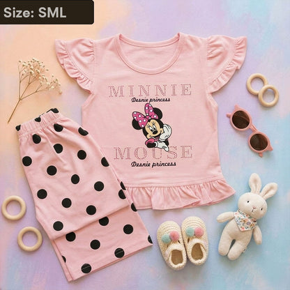 Girls 2-Piece Minnie Mouse Peplum Top & Polka Dot Pants Set