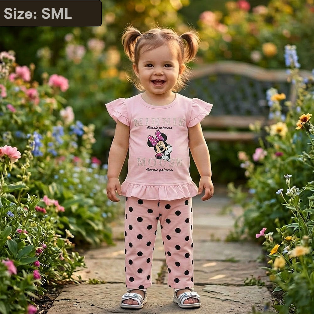 Girls 2-Piece Minnie Mouse Peplum Top & Polka Dot Pants Set