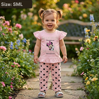 Girls 2-Piece Minnie Mouse Peplum Top & Polka Dot Pants Set