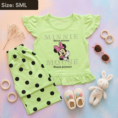 Girls 2-Piece Minnie Mouse Peplum Top & Polka Dot Pants Set