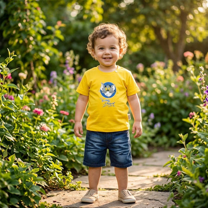 Imported Children’s Cartoon Print T-Shirt and Denim Shorts Set