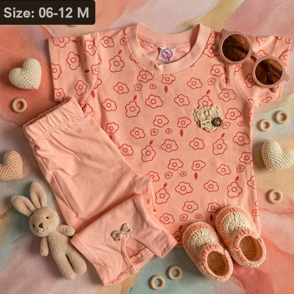 Imported Floral Printed Baby Girl Summer Dress – Soft & Stretchable Summer Wear