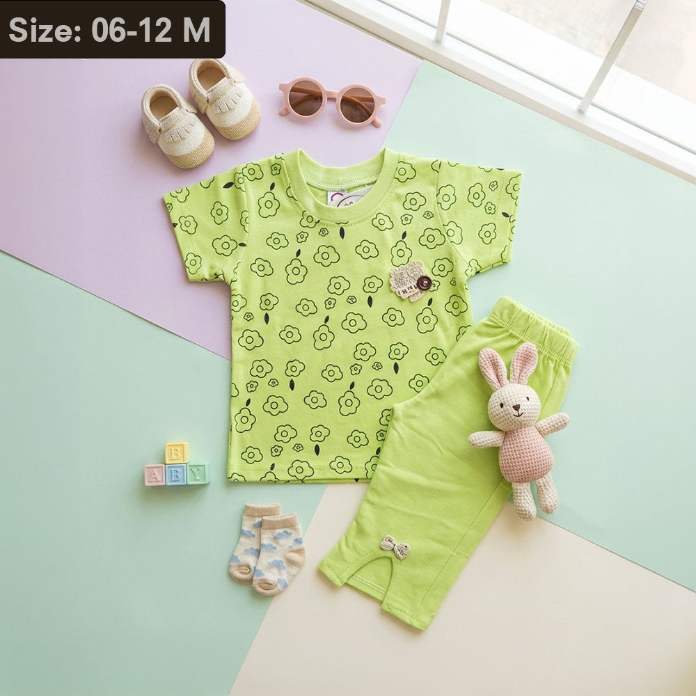 Imported Floral Printed Baby Girl Summer Dress – Soft & Stretchable Summer Wear