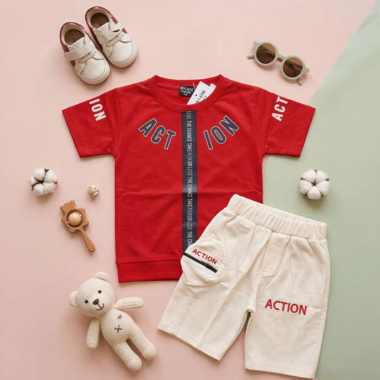Boys Casual Action Print Dress (T-Shirt & Shorts)