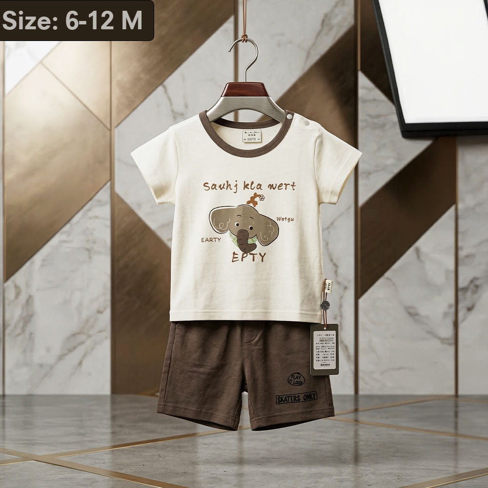 Imported Premium Boys 2-Piece "Stay Alive" Elephant Print Set