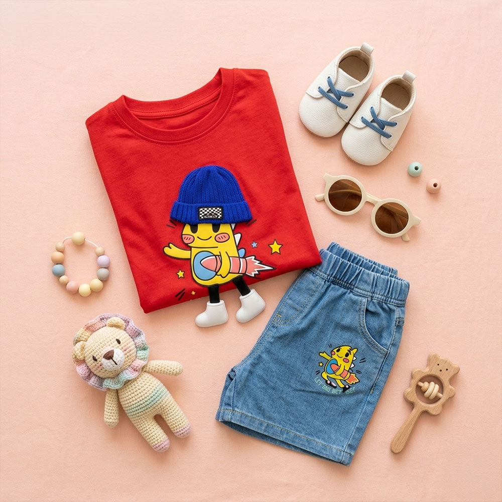 girls tshit and jeans shorts